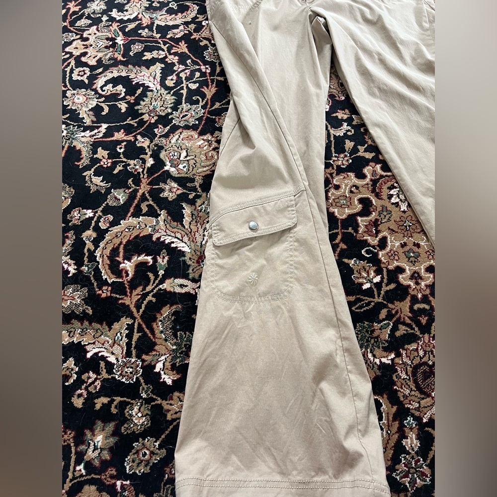 Athleta Dipper Nylon Cargo Hiking Pants Kahki Size 14T Low Rise Women's Bootcut